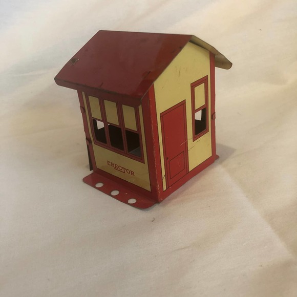 Gilbert Erector Metal Tin Red House/Shed Toy Set Piece Building Part Vintage - Picture 10 of 15